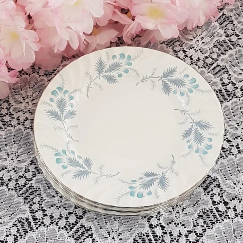 4pc Aynsley LAS PALMAS Bone China Bread Side Plate Set England